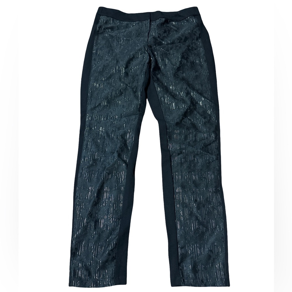White House Black Market The Skinny Black and Gold Pants